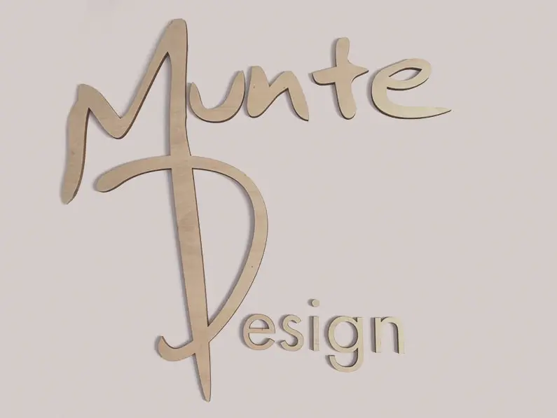 Logo aus Holz – Munte Design